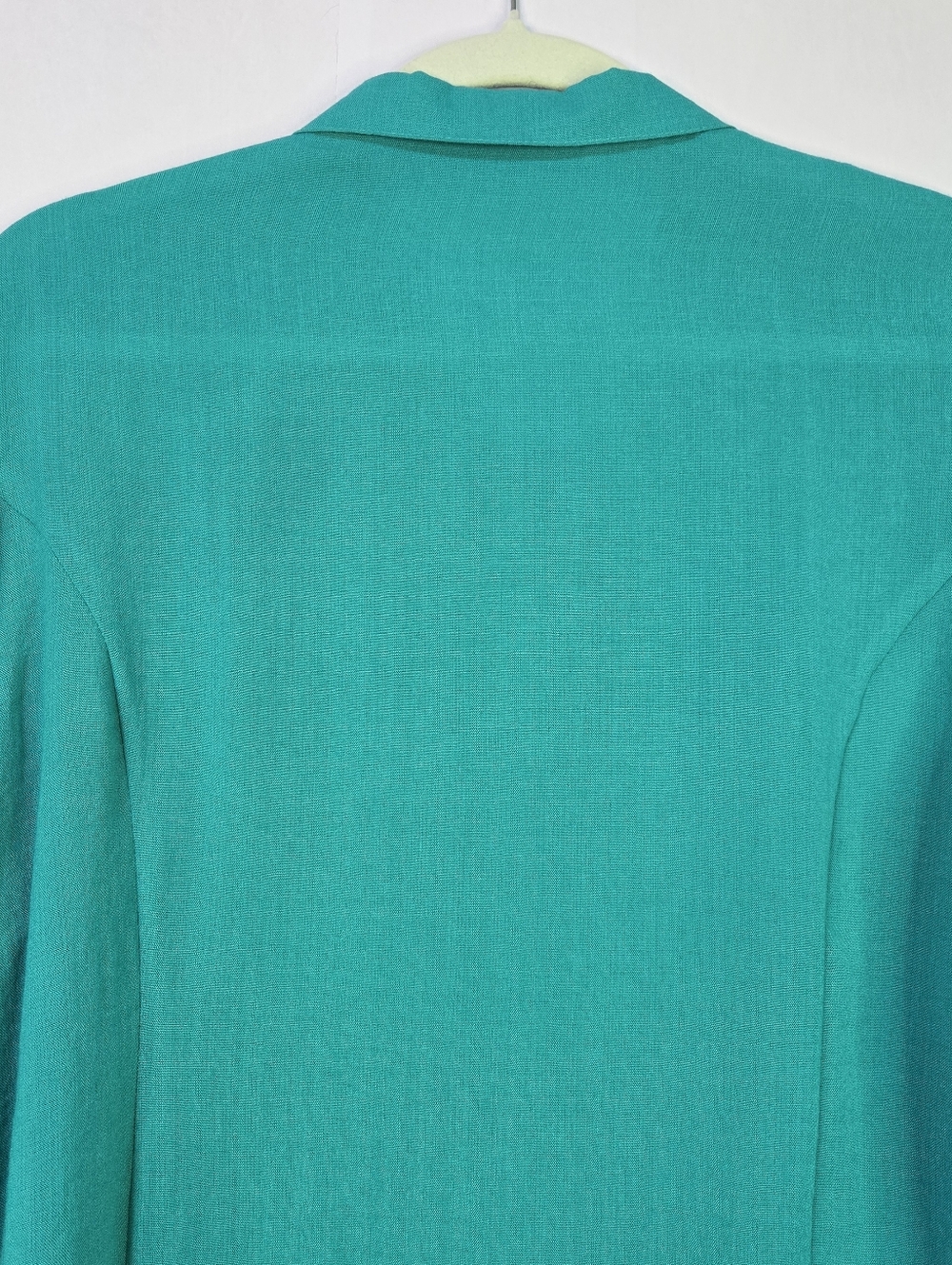 FRIDAZ Women’s Size M 100% Linen Teal Button-Front Casual Jacket Top - Picture 8 of 9